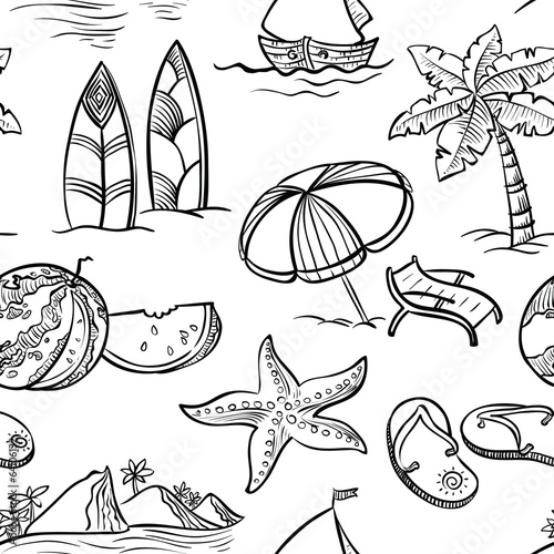 doodle summer seamless