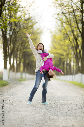 Mother and daughter having fun