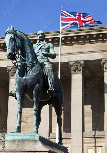 Prince Albert Statue Outside St. George's Hall in Liverpool