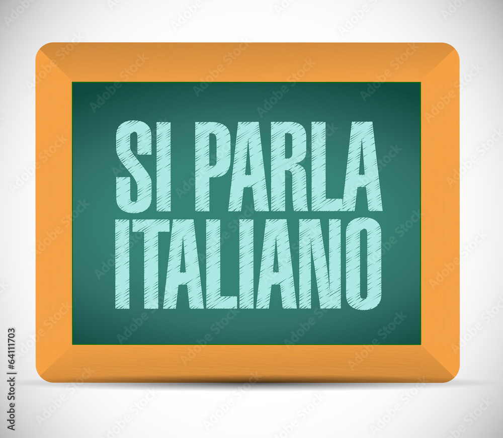 italian is spoken. sign message illustration - obrazy, fototapety, plakaty 