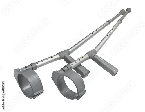 Crutches pair isolated Fototapeta
