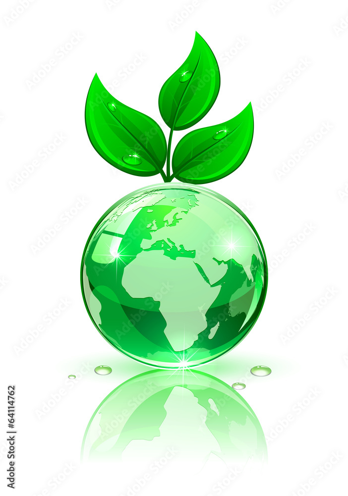 Earth with green leaves