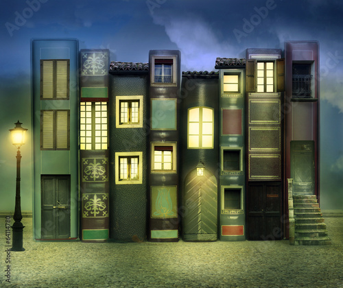 Tableau sur toile Books inhabited