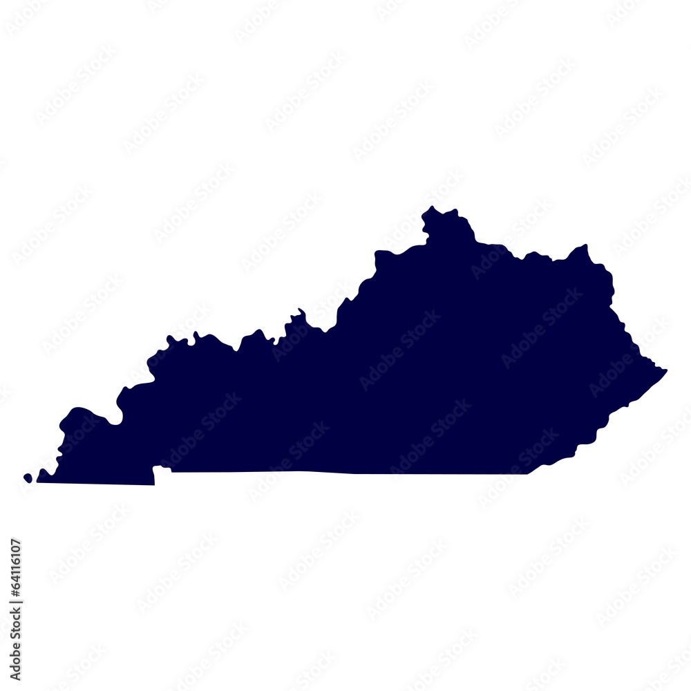 Fototapeta premium map of the U.S. state of Kentucky