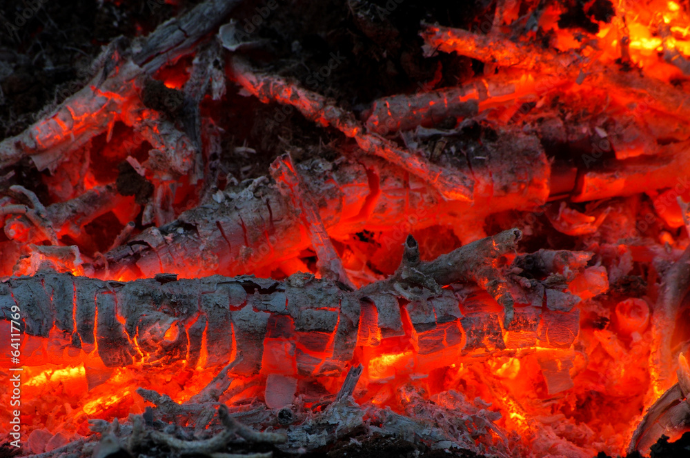 Hot ember close up Hot ember close up