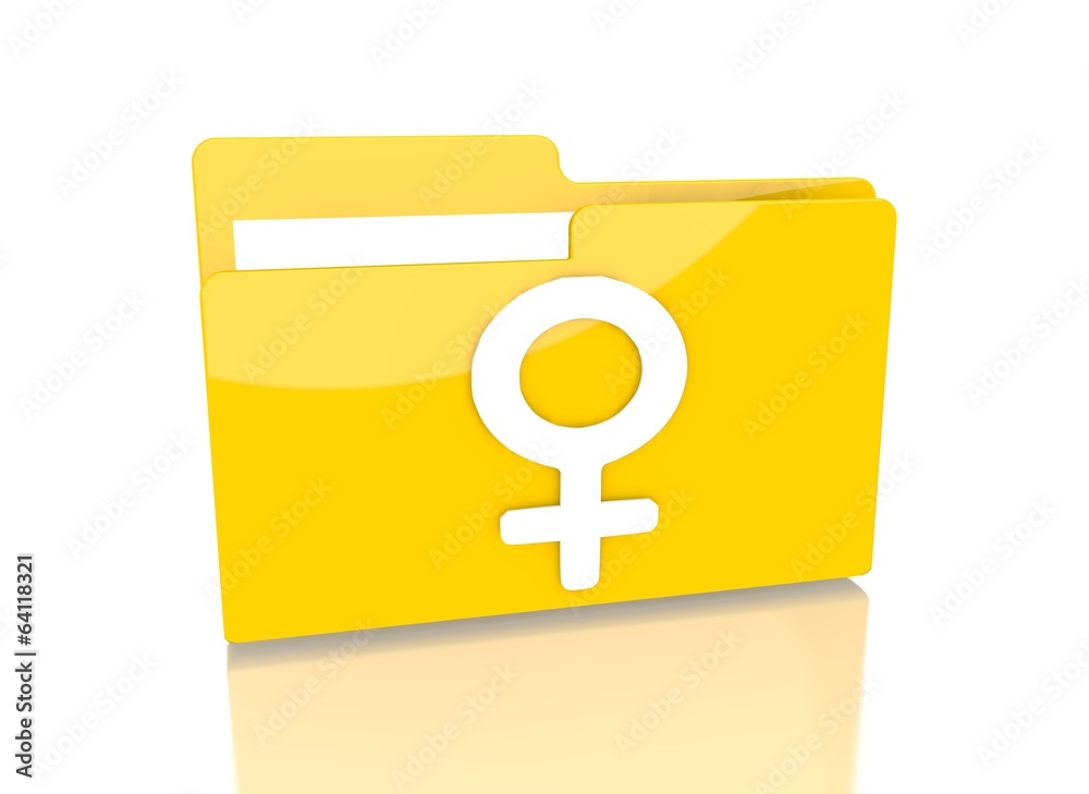 file folder with woman symbol file folder with woman symbol