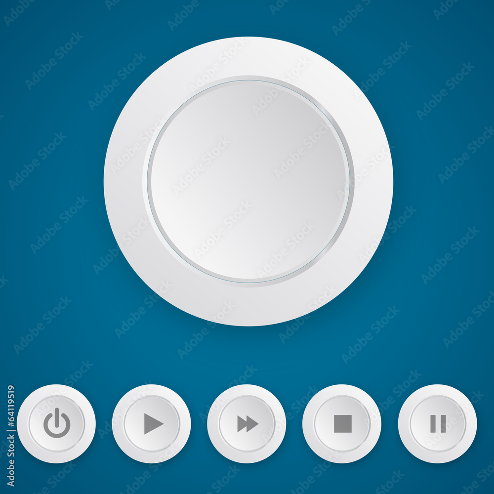 Media player white push button Media player white push button