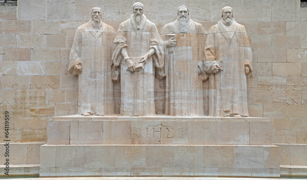 Reformation monument in Geneva, Switzerland. - obrazy, fototapety, plakaty 