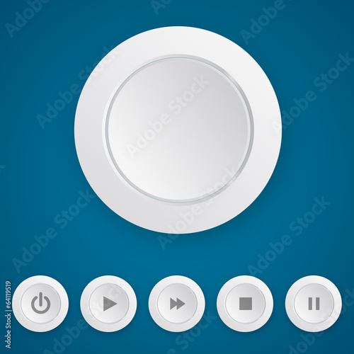 Media player white push button