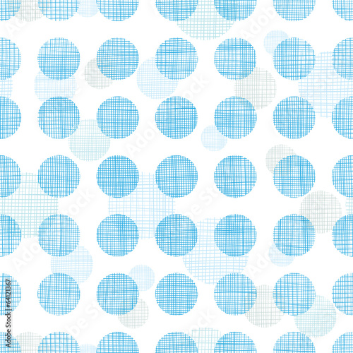 Abstract textile blue polka dots stripes seamless pattern