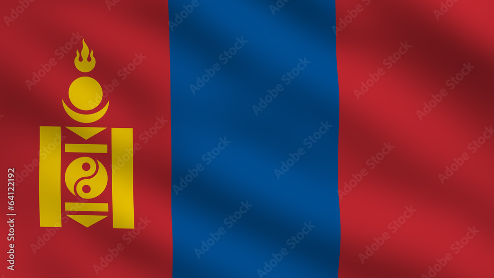 Naklejka premium Mongolia Flag