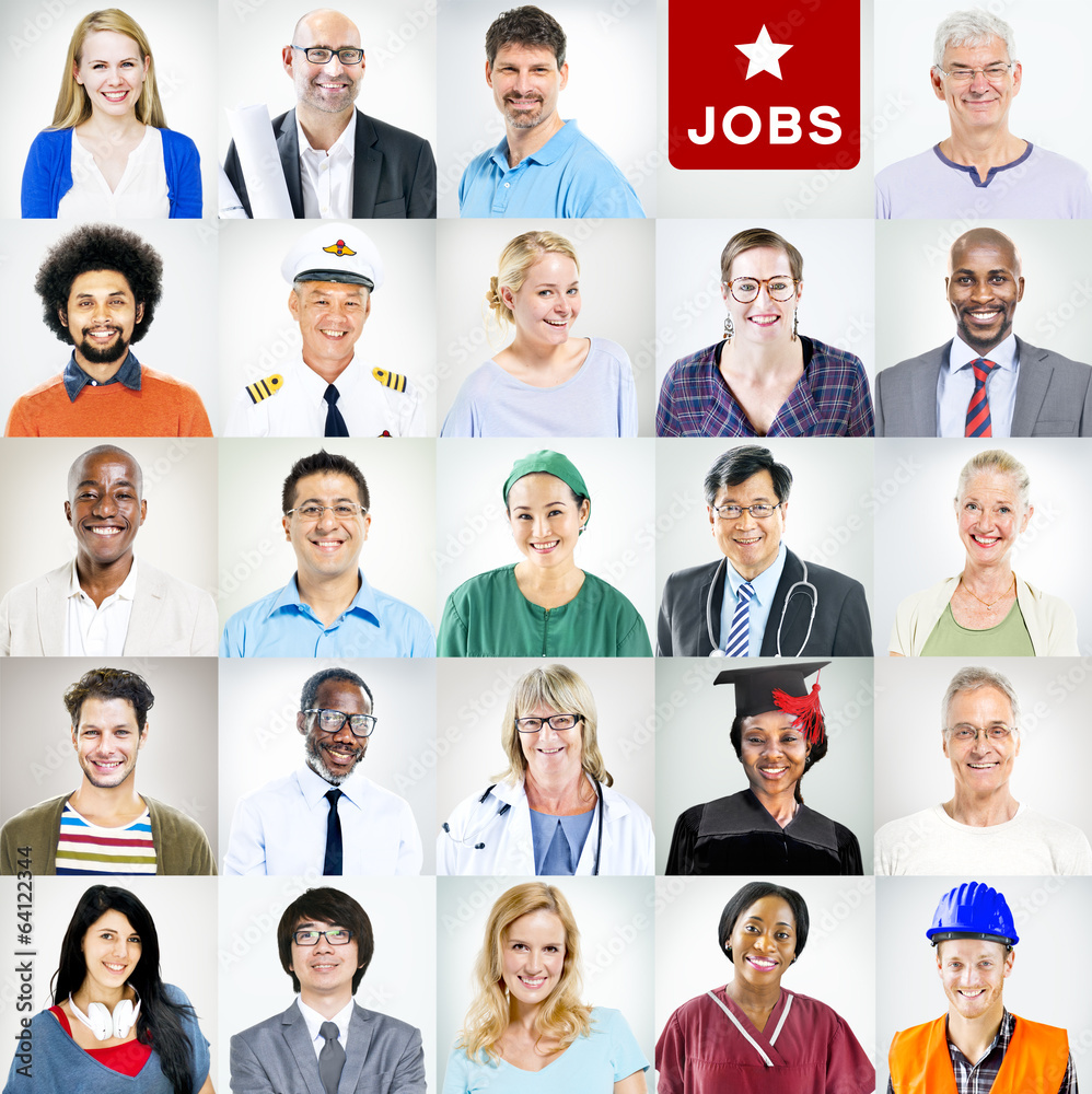 Portrait of Multiethnic Mixed Occupations People Portrait of Multiethnic Mixed Occupations People