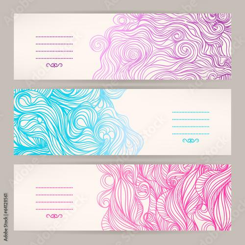 banners with wavy patterns