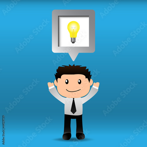 Businessman bright idea with speech bubble.EPS10