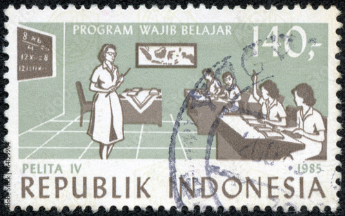 stamp dedicated to Children in classroom