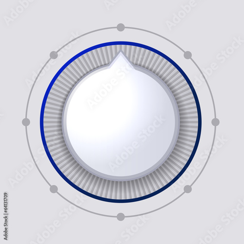 Volume Control Dial White Button Vector