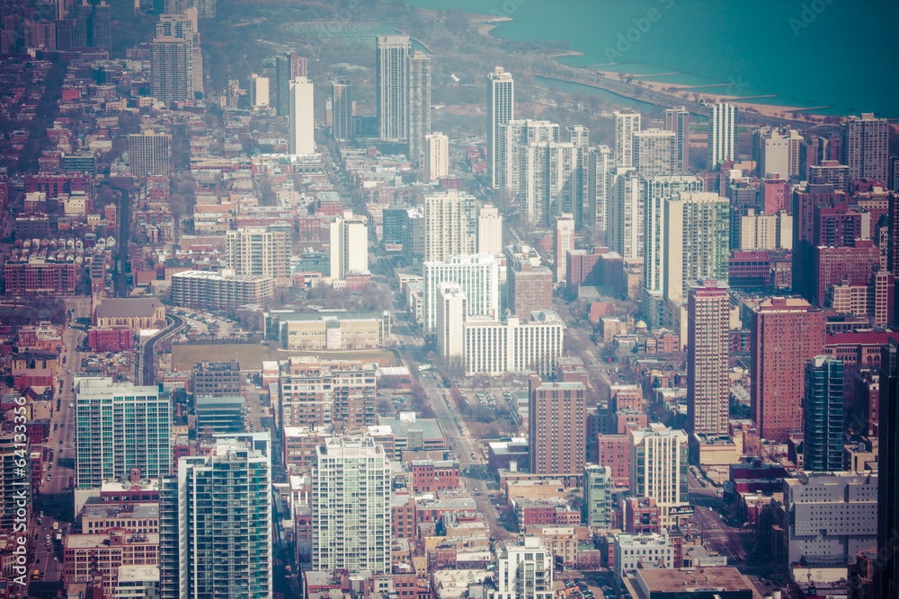 Chicago Skyline Aerial View