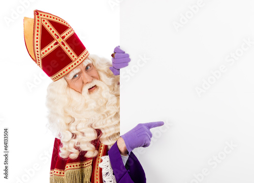 Sinterklaas with placard photo