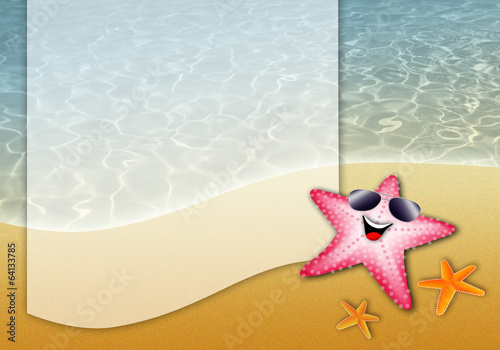 illustration of starfish on the beach