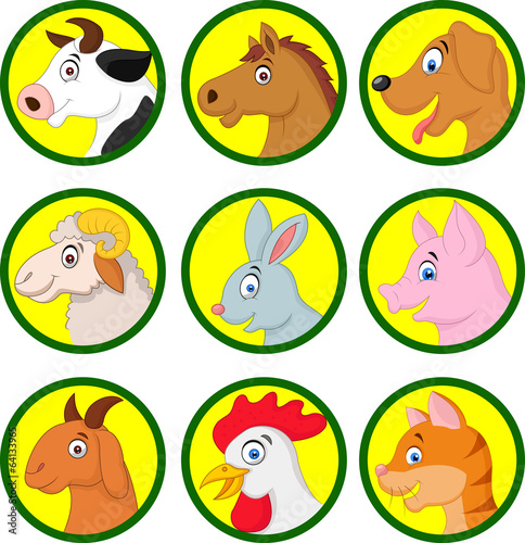 Farm animal cartoon collection
