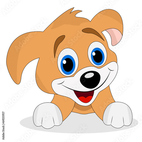 merry dog on a white background