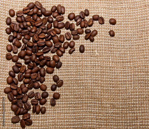 coffee beans on burlap