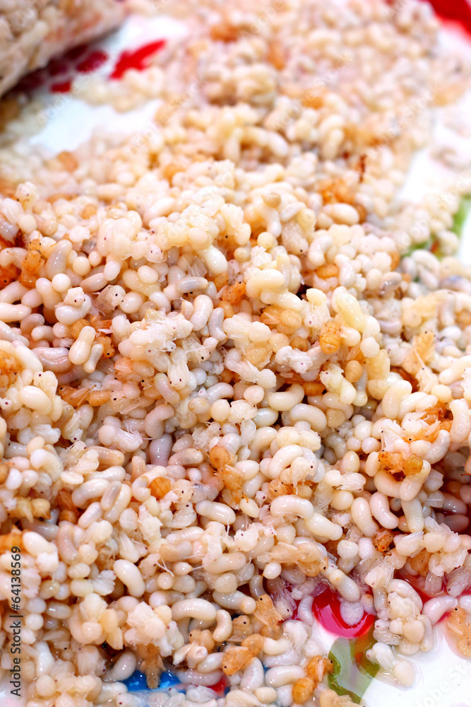 Ant eggs at the market