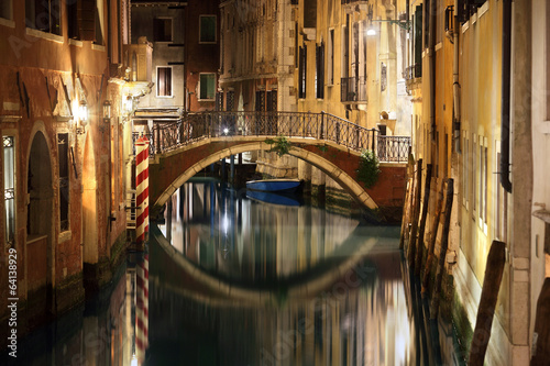 Venice bridge and canal at night © Brian Jackson
