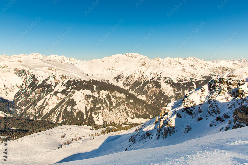 Ski resort Bad Gastein in winter mountains, Austria