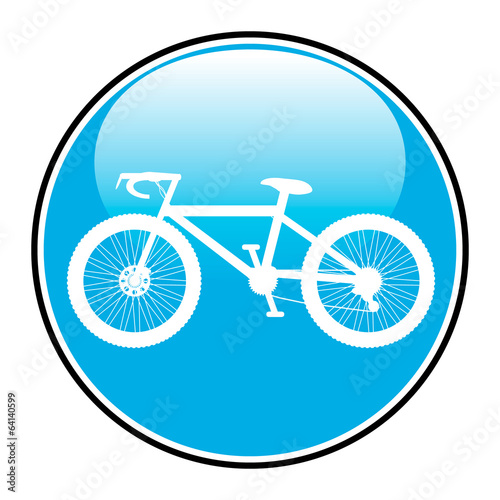 Bicycle icon on round internet button