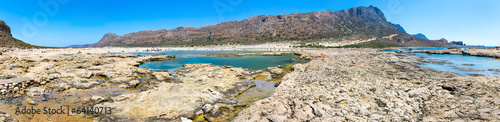 Panorama of Balos beach. View from Gramvousa Island, Crete