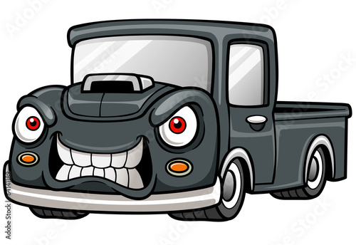 Vector illustration of Cartoon car pickup