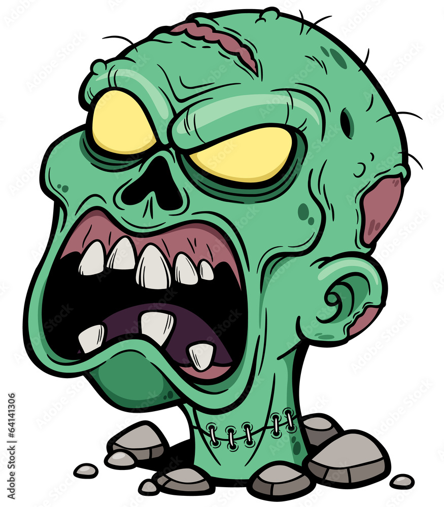 Vector illustration of Cartoon Zombie head Vector illustration of Cartoon Zombie head