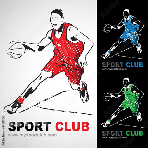 basket basketteur basketball dunk dribble club logo
