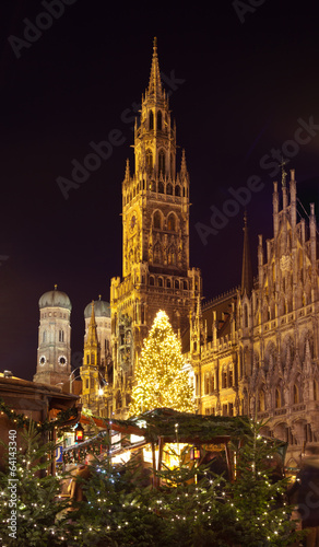 The christmas market on the Marienplatz in Munich