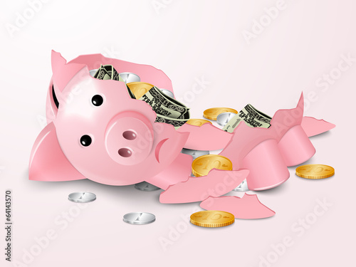 Broken piggybank