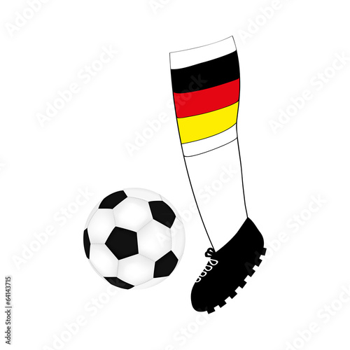 foot football player with the flag of Germany and the ball