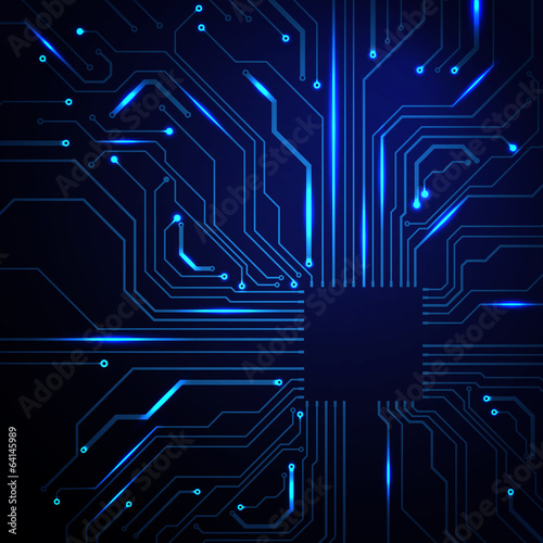 Abstract blue circuit board background