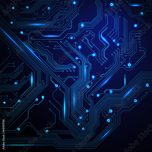 Blue technological vector background