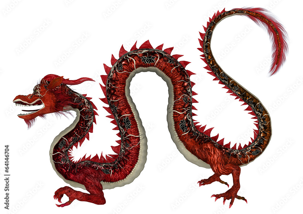 Obraz premium Red Eastern Dragon