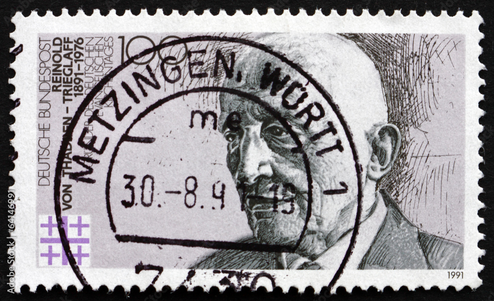 Obraz premium Postage stamp Germany 1991 Reinold von Thadden-Trieglaff