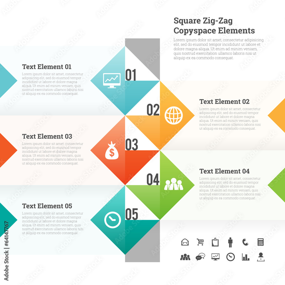 Square Zig Zag Copyspace Design Element Square Zig Zag Copyspace Design Element