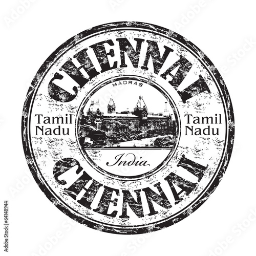 Chennai grunge rubber stamp