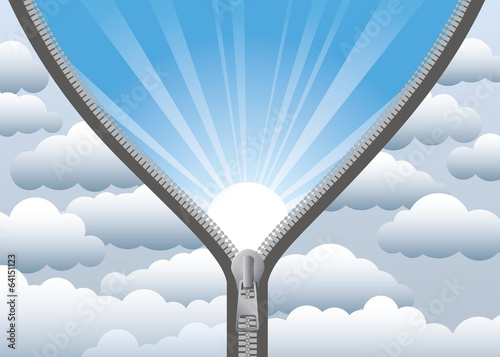 Clouds and zip, blue sky!
