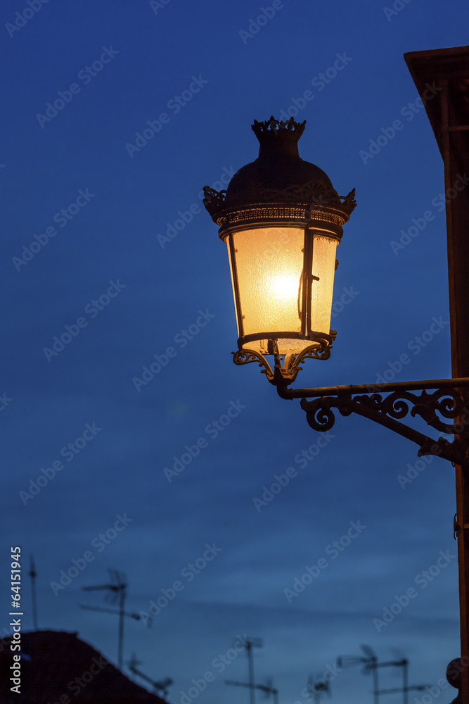 Old Street Lamp Night Walking Street Albaicin Granada Spain