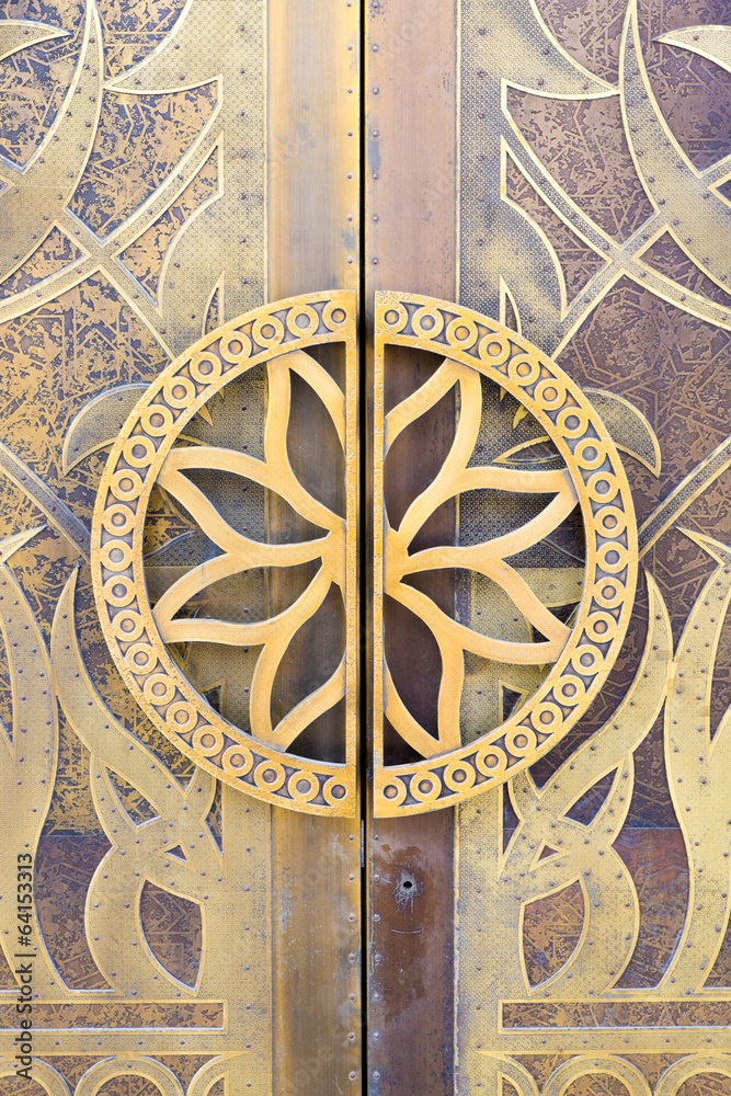 Detail on a Mosque door in Dubai
