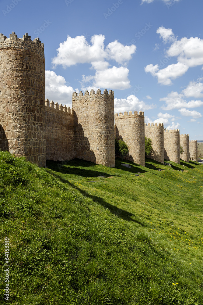 Scenic medieval city walls of Avila