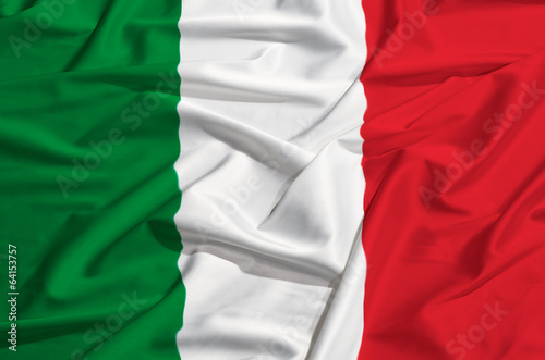 Italian national flag made of silk