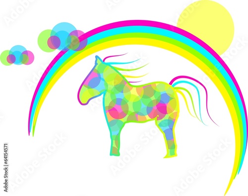 Fototapeta Naklejka Na Ścianę i Meble -  Rainbow horse