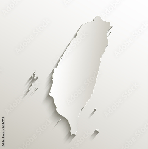 Taiwan map card paper 3D natural vector